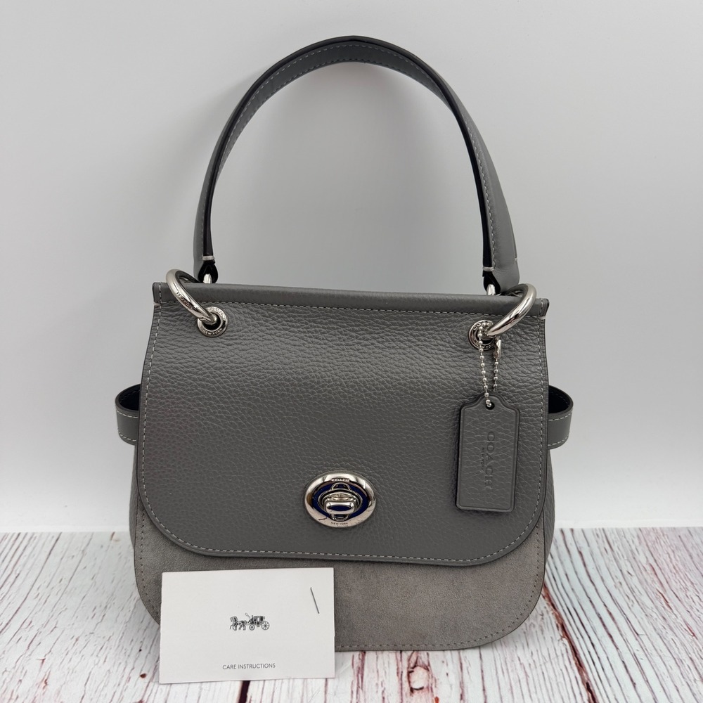 Coach‎ Jace Satchel Heather Grey Leather Suede Handbag F79991 SVHGR